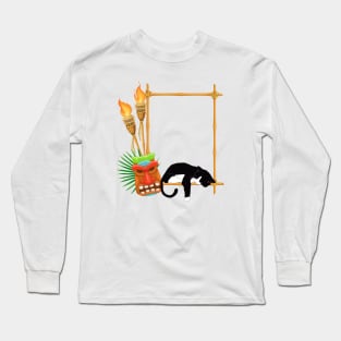 Cat Hawaiian Long Sleeve T-Shirt